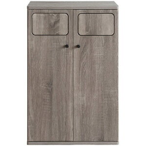 宮武製作所 木製ダブルプッシュダストボックス Empro(エンプロー) 45L×2 グレージュ 幅50×奥行き30×高さ80cm グレージュ DB-802R_GJ 1台