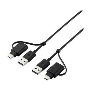 �����N�P�[�u�� USB480Mbps Windows�EMac�Ή� USB-A�EUSB Type-C 1�D5m �u���b�N UC-TV7BK