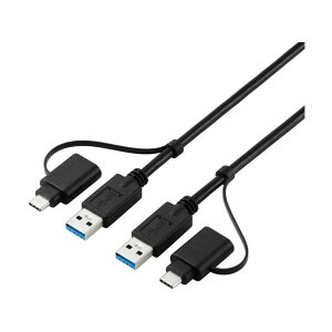 �����N�P�[�u�� USB5Gbps Windows�EMac�Ή� USB-A�EUSB Type-C 1�D5m �u���b�N UC-TV8BK