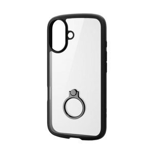 iPhone16�p�^�t�X�������C�g�P�[�X �t���[���J���[ �w�ʃN���A �����O�t�� �u���b�N �u���b�N PM-A24ATSLFCRBK
