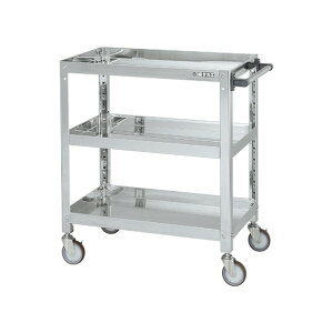 サカエ ステンレススーパーワゴン(SUS430/ねじ込み式ナイロンウレタン車/スチール金具仕様) SAS4-7583NU 1台【2506DFD_5】