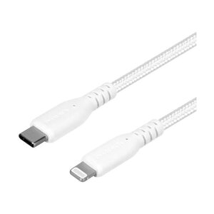 ���炩���^�t�Œf���ɋ��� �ϋ���10����ȏ�PD60W�[�d/�f�[�^�]�� Type-C toLightning�P�[�u�� 0�D5m �z���C�g OWL-CBA4LC5-WH 1��
