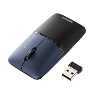 �É����C�����X�u���[LED�}�E�X SLIMO �i�[�d���EUSB A�j �l�C�r�[ MA-WBS310NV 1��