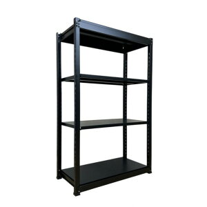 ※法人専用品※扶桑金属工業 中量ラック ブラックモデル H1800xW890(芯々)xD300 天地4段 単体 D300XW890XH1800(mm) GSN-BK1512A3D 1台
