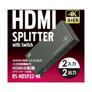 ���g�b�N�V�X�e�� ���͐ؑ֋@�\�tHDMI���z��(�_�E���X�P�[���Ή�) RS-HDSP22-4K 1�_