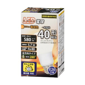 LED�d�� E26 40�`���� ������Ή� �d���F LDA6L-G/D G11