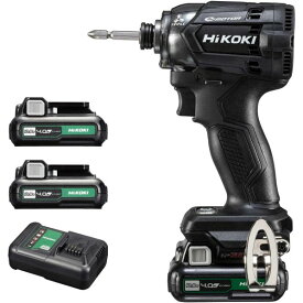 HiKOKI(ハイコーキ) 【バッテリー+1】10.8V 充電式 インパクトドライバー セット品(電池・充電器付)【2605HK】 ストロングブラック WH12DCA (2LSB) 1台