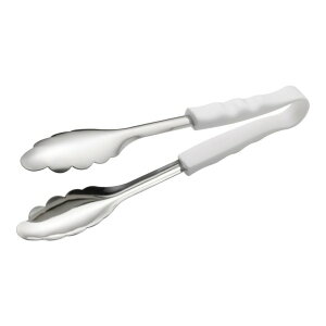 有限会社 大泉合成 18-8抗菌PPハンドル カラー万能トング 小 ホワイト BTV3606 1個