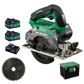 HiKOKI(ハイコーキ) 36V 充電式 丸のこ セット品(電池2個・充電器・ケース付) 【チップソー黒鯱+1付特別セット】【2509HKP】 125mm C3605DA(SK)(2XPCSZ) 1台