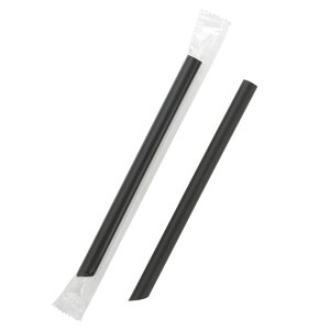 シバセ工業 ストレートストロー フィルム包装 12×18 642 黒 12mm×180mm 004712937 170本