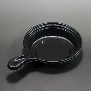 エースパック テイクアウト容器 スキレット 本体 小 黒 外寸:222×151mm/高さ:44mm/内寸:142φmm 004464309 50枚