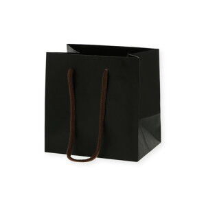 シモジマ HEIKO 紙袋 カラーチャームバッグ MW 10枚 160×マチ110×160mm 黒 005330004 10枚