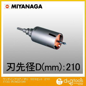 ミヤナガ ウッデイングコアドリル/ポリクリックシリーズSDSシャンクセット品 210mm PCWS210R