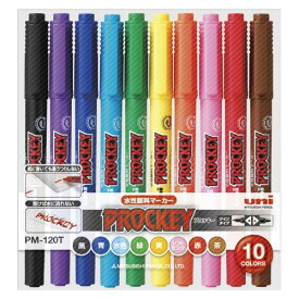 三菱鉛筆 プロッキーPM-120T 黒,赤,青,緑,黄,ソフトピンク,水色,茶,紫,橙 PM120T10CN 1