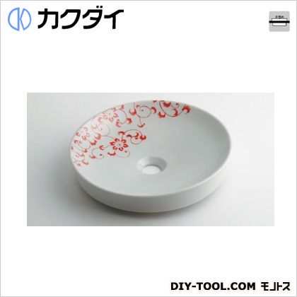 カクダイ KAKUDAI  丸型手洗器 サーモンピンク 493-097-P