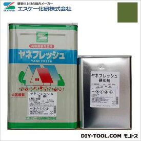 エスケー化研 ヤネフレッシュ(艶有り)高耐久性屋根用塗料 グリーン 16kgセット RC-104