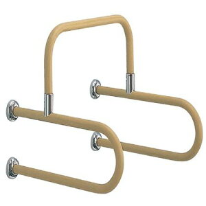 シロクマ D型丸棒手摺(小便器用) 34φ ライトオーク NO-857 1