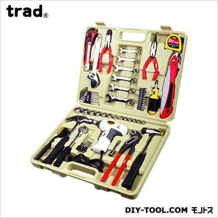 楽天市場 Trad 工具 セット Acドライバー付 H310 W405 D78mm Ts 56a 工具箱 ツールセット 手動工具セット Diy Factory Online Shop