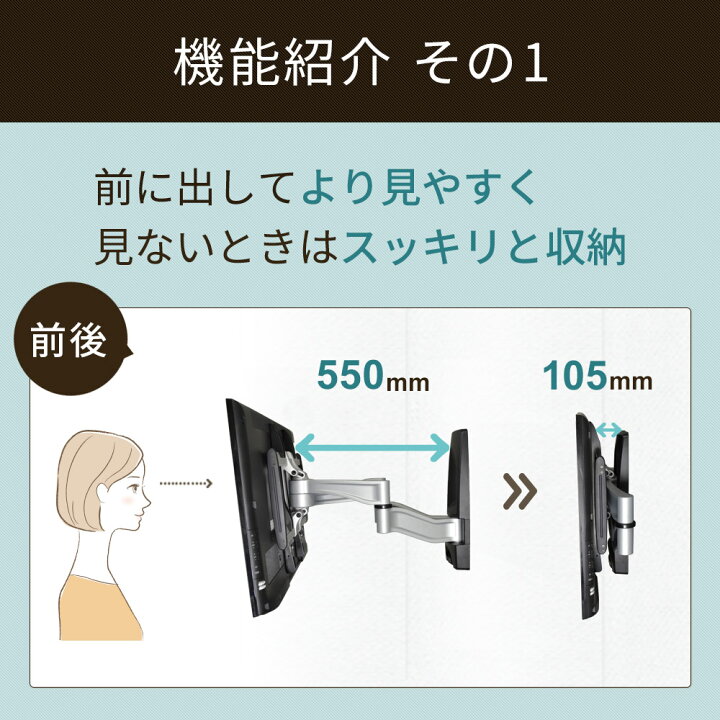 楽天市場】テレビ 壁掛け 金具 壁掛けテレビ テレビ壁掛け金具 テレビ 