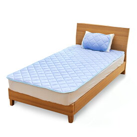 清快敷きパッド はづき セット シングル セミダブル ダブル 【 敷きパッド 枕パッド 接触冷感生地 除湿 消臭 マットレス用 ふとん用】