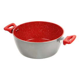 【公式】フレーバーストーン キャセロールパン 24cm レッド/ブロンズゴールド 【 フライパン 焦げ付きにくい ガスコンロ対応 IH IH対応 電気コンロ セラミックコンロ 両手 鍋 24cm 】