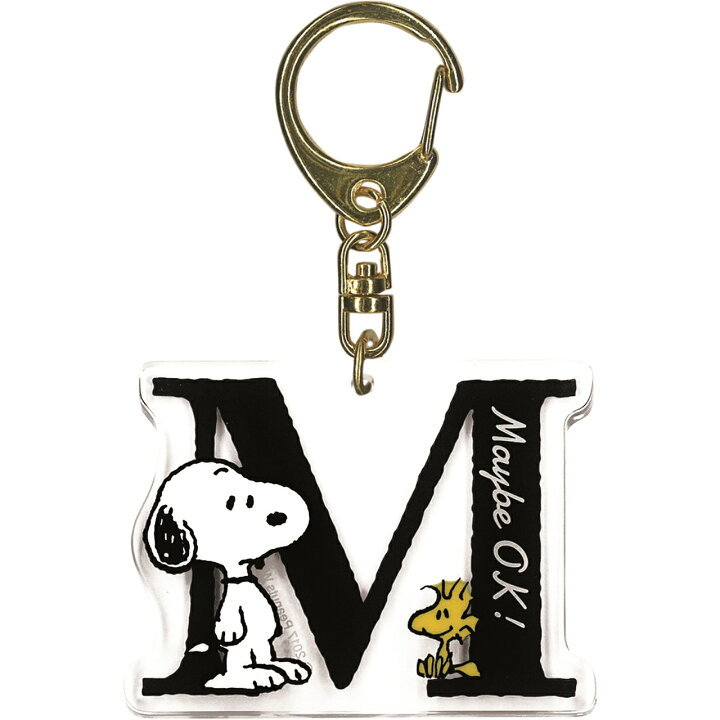 楽天市場 スヌーピーイニシャルキーホルダー M 誕プレ雑貨 Tvoos