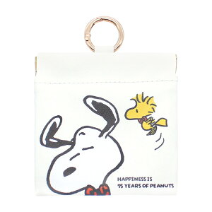 スヌーピーカラビナ付きバネケース Dancing
