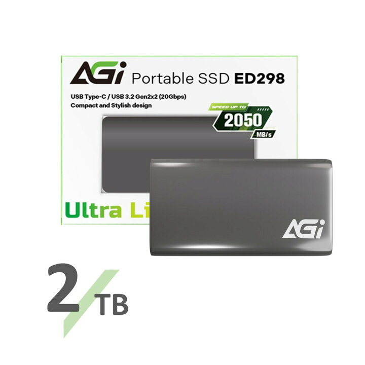 楽天市場】AGI ED298 外付けSSD 1TB/2TB USB3.2 Gen2x2 最大読取速度 