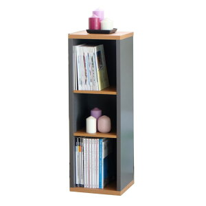 カラーボックス 本棚 収納棚 3段 積み重ね 板材増厚 オープン 木目調 ブラックグレー シェルフ ラック スリム 棚 収納ボックス 収納ケース マルチラック 収納 【EASY HOME居家逸品生活館】【台