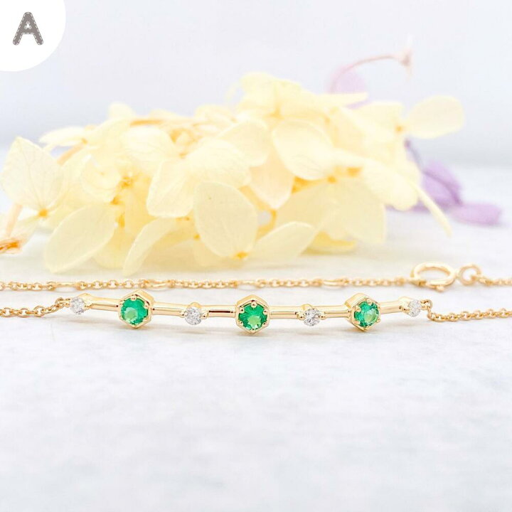 楽天市場】18K エメラルド ブレスレット / ネックレス 全4種 K18 18K 
