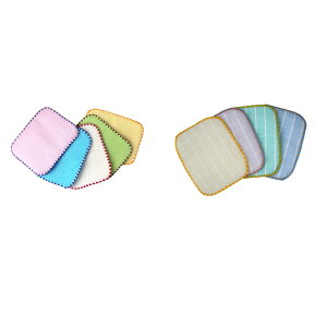 軽い野菜洗いスポンジ 5枚入りX1+ A+軽い野菜洗いスポンジ チェック柄シリーズ 2枚入りX2 ラック エコ 傷つけない 吸水 格子 水切れ 抗菌 薄手 フライパン 食器 クリーナー【良田客廚】【台湾