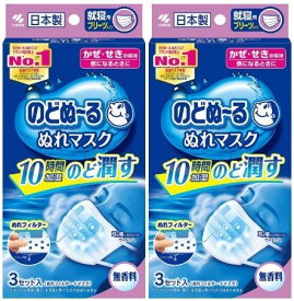 【2箱計6セット】小林製薬 のどぬーる ぬれマスク 就寝用 プリーツタイプ 無香料 3セット入