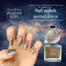 【マニキュア感覚で楽しめる新感覚マグネットネイル】【ジェルじゃないポリッシュタイプ】新色 PLANET NAIL(プラネットネイル) PLM16 マーメイドレインボー 10ml ネイルポリッシュ マニキュア マグネットネイル