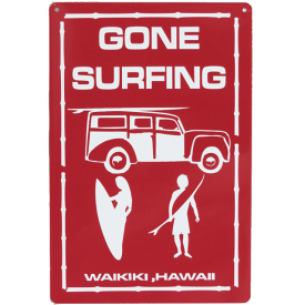 【ハワイ雑貨】【インテリア】HAWAII・ハワイサインプレート・S・GONE SURRFING Red