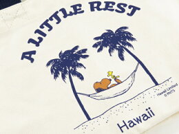 MoniHonoluluモニホノルル【ハワイ限定・Hawaii直輸入】日焼けスヌーピーミニトートバックALITTLEREST×ナチュラル×ネイビー