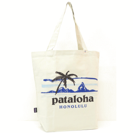 Patagonia パタゴニア【ハワイ限定・ Hawaii直輸入】LEANING PALM MARKET TOTE-HONOLULUトートバック・エコバック・ショッピングバッグPataloha・パタロハBLEACHED STONE