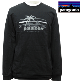 Patagonia パタゴニアpataloha・パタロハ【ハワイ限定・ Hawaii直輸入】【送料無料】M'S L/S LEAING PALM RESPONSBIII-TEE-HONOLULUロンT・クルーネック・TシャツBLACK メンズ・ユニセックス サイズ：S-L