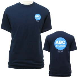 ABC STORES ABCストア【ハワイ限定】【HAWAII直輸入】Crew Neck Tee-ABC Classic NavyTシャツ・メンズ・ユニセックスサイズ：S-XL Navy