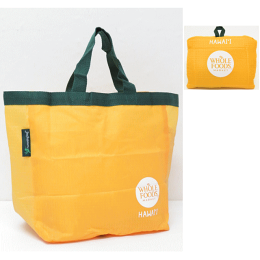 【ハワイ限定】【HAWAII直輸入】【WholeFoodsMarket】【ホールフーズマーケット】トートバック・エコバック・ショッピングバッグイエロー×グリーン×HAWAII【返品交換不可】
