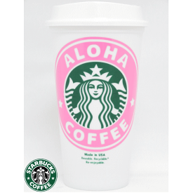 STARBUCKS スターバックス【ハワイ直輸入】【HAWAII限定】Reusable Plastic Tumblerリユーザブル プラスチック タンブラー アロハALOHA PINKGrande 16floz/473ml【返品交換不可】