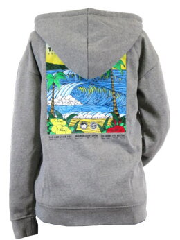VANS・バンズHEATHERBROWN【ヘザーブラウン】コラボ【パーカー】【ジップアップ】【フーディー】【HAWAII限定】【即日発送】【送料無料】【ハワイ直輸入】【バックプリント】TRIPLECROWNOFSURFINGレディース・ユニセックス・Grey・サイズ:S-L