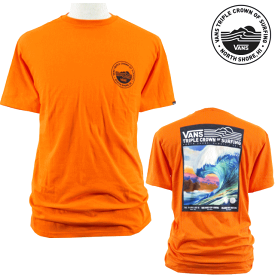 【楽天スーパーSALE】VANS・バンズ【Hawaii限定】【ハワイ直輸入】Tシャツ・メンズ・ユニセックスTRIPLE CROWN OF SURFING 2018・トリプルクラウンVTCS POSTER TEESサイズ：S-L・Orange