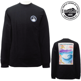 VANS・バンズ【Hawaii限定】【ハワイ直輸入】ロングTシャツ・メンズ・ユニセックスTRIPLE CROWN OF SURFING 2021・トリプルクラウンVANS 2021 VTCS POSTER LS TEEサイズ：S-XL・Black