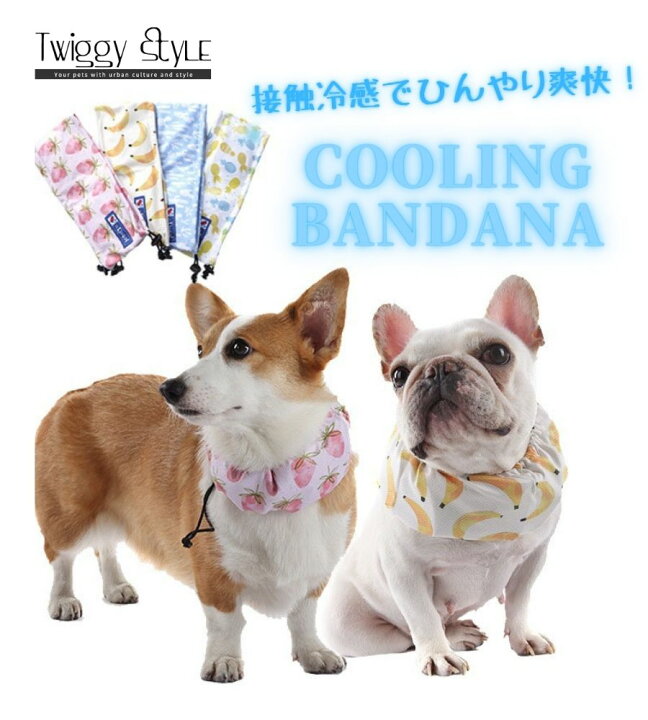 楽天市場 再入荷 犬用クールバンド 保冷剤付き 犬 クールバンダナ 夏 ペット用暑さ対策 首ひんやり 熱中症対策 冷却 首冷やす つめたい ネッククーラー クールネック クールスヌード スカーフ 小型犬 中型犬 おしゃれ かわいい 散歩 ひんやりクールネック Twiggy