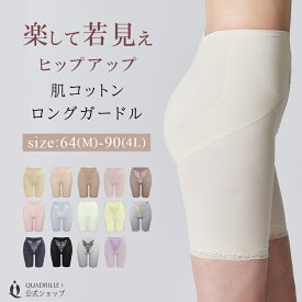 ツインクロス肌コットンデイリーシェイプロングガードル カドリールプラス ガードル ロングガードル ヒップアップ ぽっこりお腹 響かない シェイプウェア 美尻 美脚 上向ヒップ 骨盤ガードル 補正 補整 ハイウエスト