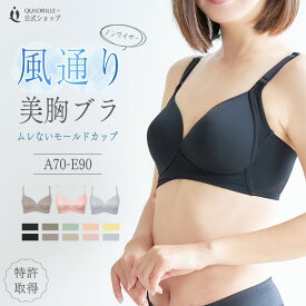 ツイクロス風通り美胸ブラ カドリールプラス Tシャツブラ 脇高 ブラジャー ノンワイヤー ノンワイヤーブラ モールド 透けにくい 通気性 響かない 美胸 フルカップ 補正