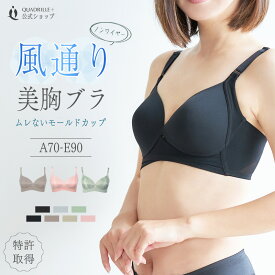 ツインクロス風通り美胸ブラ カドリールプラス Tシャツブラ 脇高 ブラジャー ノンワイヤー ノンワイヤーブラ モールド 透けにくい 通気性 響かない 美胸 フルカップ 補正