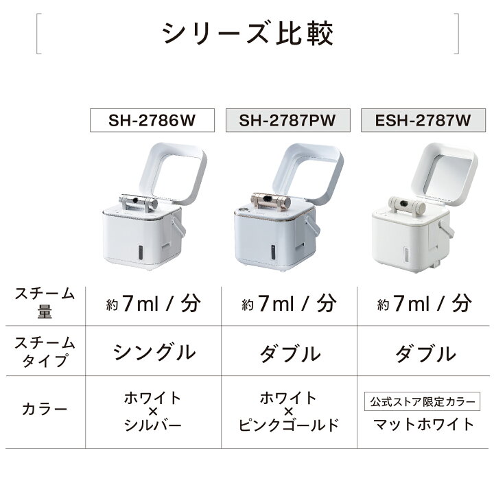 楽天市場】フェイススチーマー ミラー付き コンパクト SH-2786W 