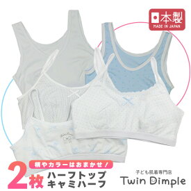 【日本製】おまかせキャミハーフ/ハーフトップお買得 2枚組 140/150/160/165 子供肌着 メール便OK キッズ