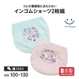 【ポイント5倍！お買い物マラソンSALE 4/4 20時スタート！】【日本製】ブロックバイヤスショーツ 2枚組 100/110/120/130 子供 パンツ 下着 女の子 キッズパンツ 女児ショーツ メール便OK